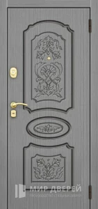 Стальная дверь с зеркалом и терморазрывом №10 внешняя - фото