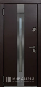 Дверь уличная со стеклом бизнес №16 внутренняя - фото