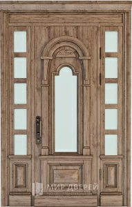 Двухстворчатая филенчатая дверь №2 внутренняя - фото